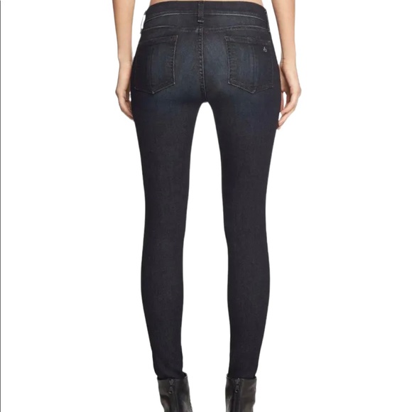 Rag & Bone Skinny Jeans in Black Rae - Picture 3 of 9